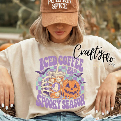 Iced coffee Spooky season Graphic Sweatshirt or Tshirt- apparel | Unisex Fabric, Comfortable Fit, Valentines - Pullover