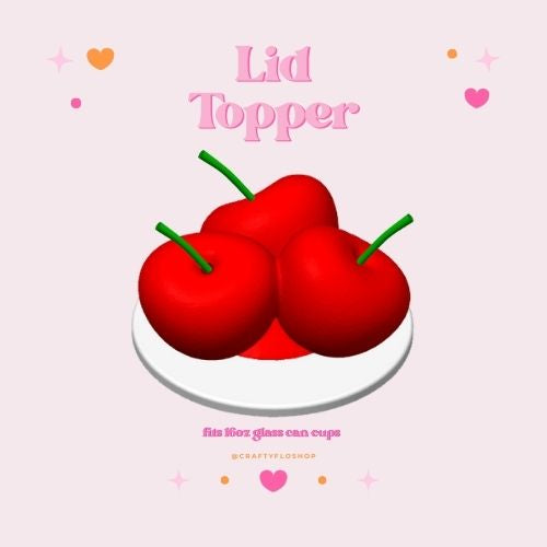 Cherries Lid Topper – 16oz Cup Topper
