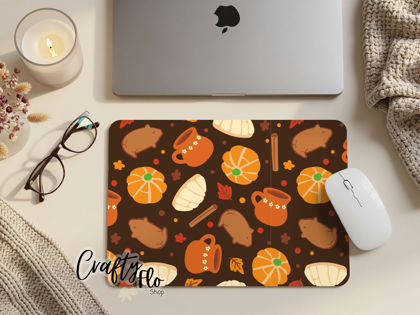Mexican Pumpkin Conchas inspired Mouse Pad| anime office essentials| cute Mouse pad