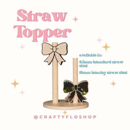 WHOLESALE- Cute Holographic Coquette Bow Straw topper | INDIVIDUAL COLORS | Drinkware Accessories | 3D Printed straw toppers