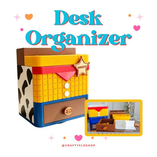 Toy Friend Inspired Desk Organizer| Pen and Pencil | bookmark Holder Custom 3D Printed Brush Holder Office Study Stationery Desktop Storage Marker Organizer