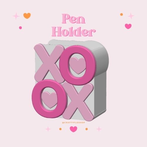 XO's Inspired Desk Organizer| Pen and Pencil Holder Custom 3D Printed Brush Holder Office Study Stationery Desktop Storage Marker Organizer