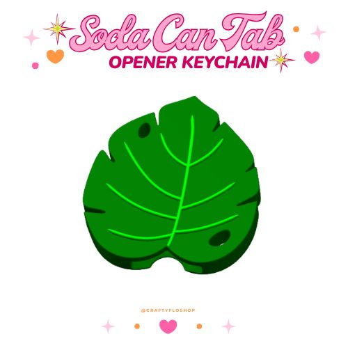 Monstera Leaf Bow Soda can keychain, easy can tab opener, save your nails, keychains, arthritis friendly, cute can tab opener
