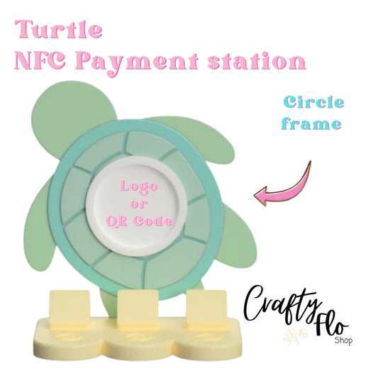Turtle NFC Smart Tap Payment Station – Tap to Pay Sign | Contactless Checkout Display | Smart Tap | NFC | Custom QR Code Stand