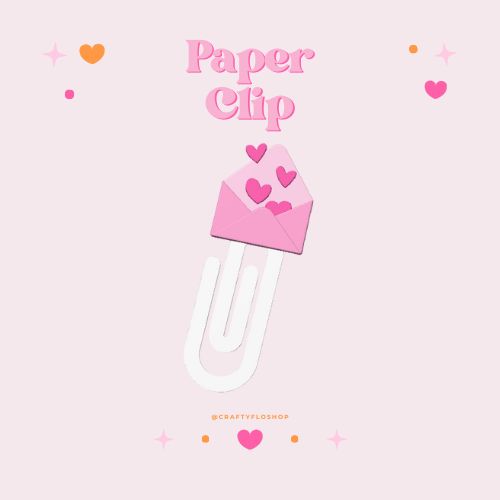 Valentines  inspired 3D Printed jumbo paper clip/ bookmark Customized Stylish