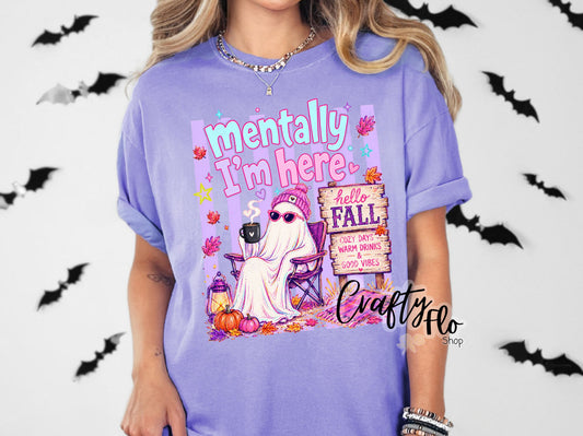 Mentally in Fall Graphic T-shirt | friends gift | comfort colors shirt