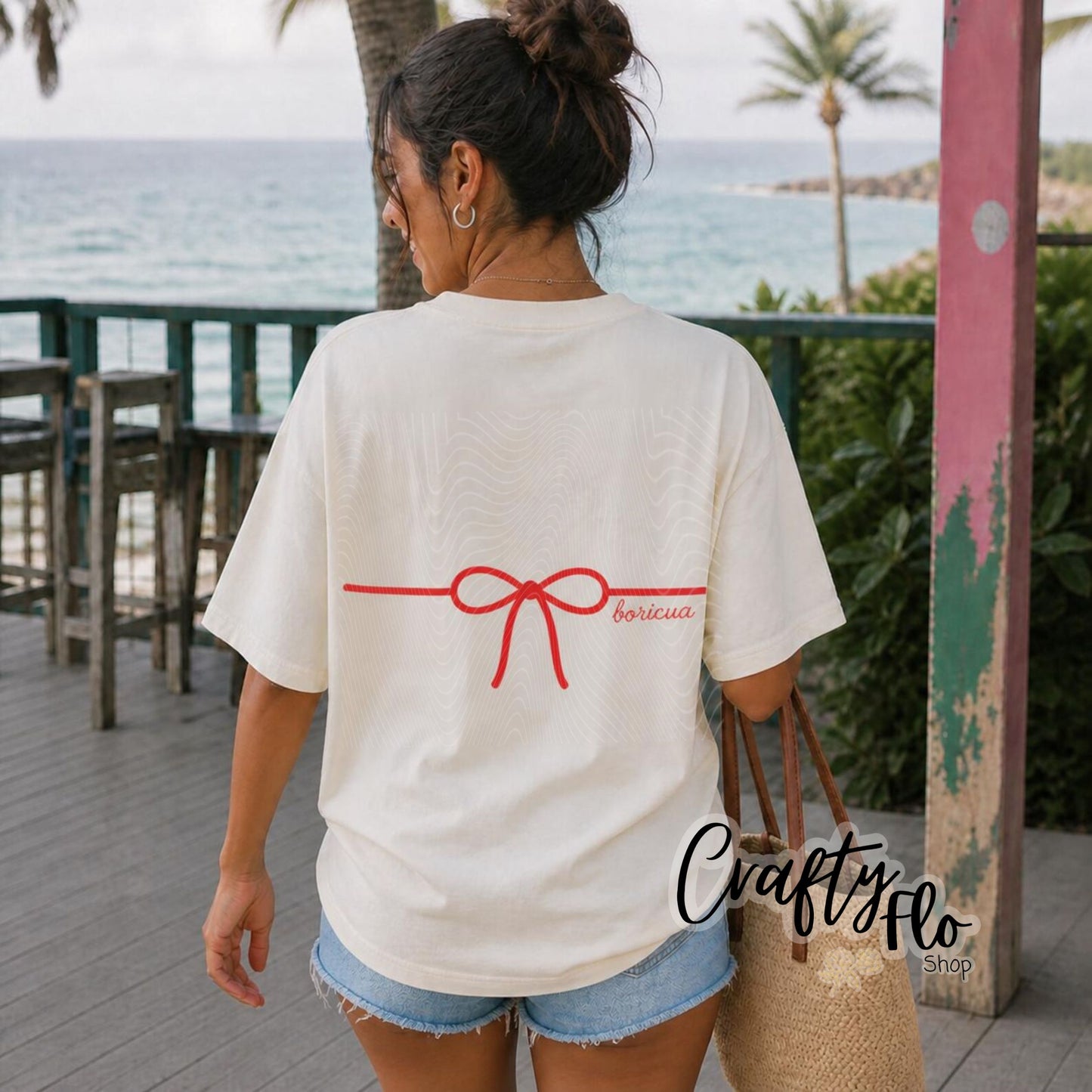 PR flag Bikini top tee, Graphic T-Shirt Latin Tee, Reggaeton Fan Gift, Streetwear for Reggaeton Lovers, Puerto Rican streetwear