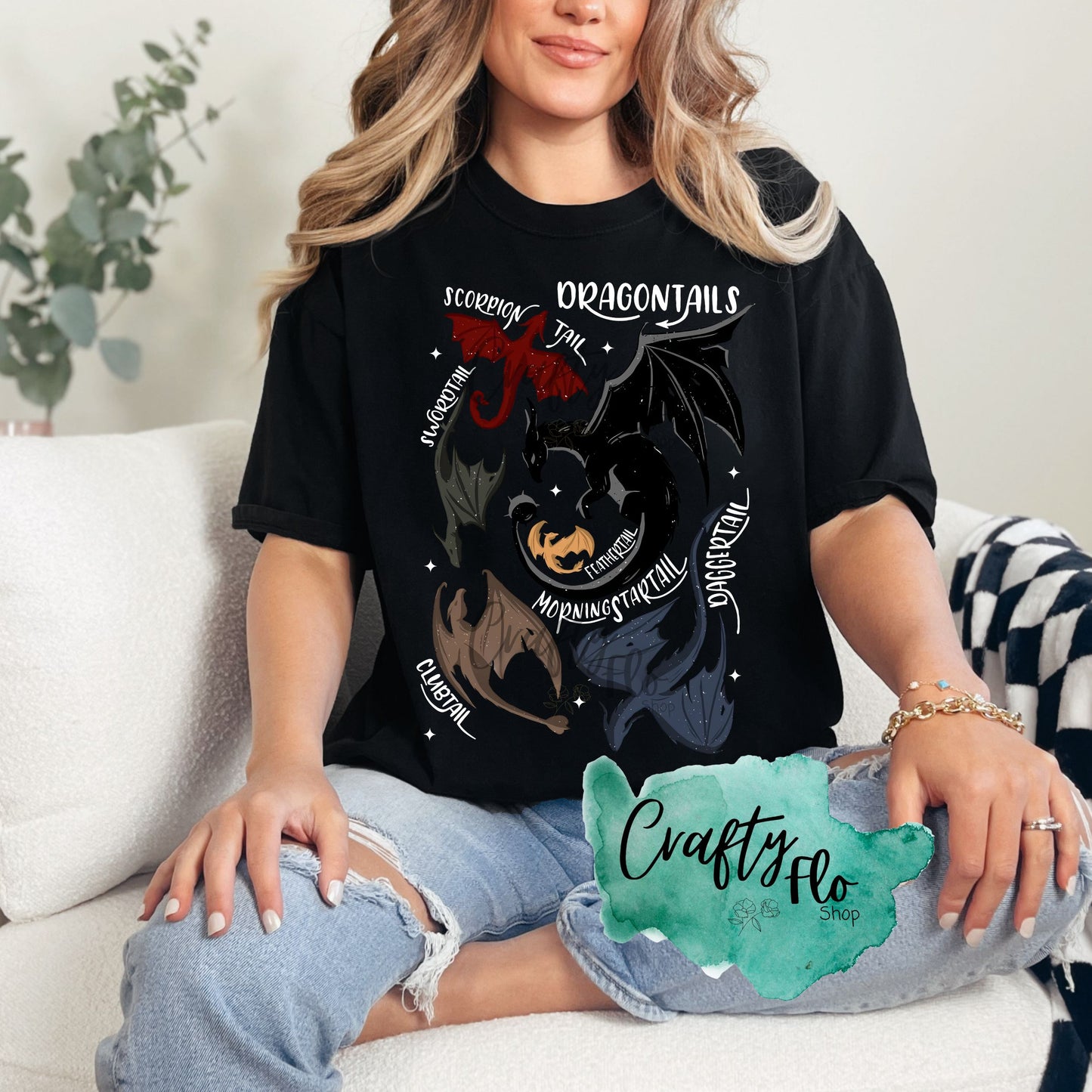 Dragon Tails Unisex T-shirt - Playful Design, Casual Style, Versatile for Casual Outings, True to Size Fit - Fabric -Graphic Tops sweatshirt