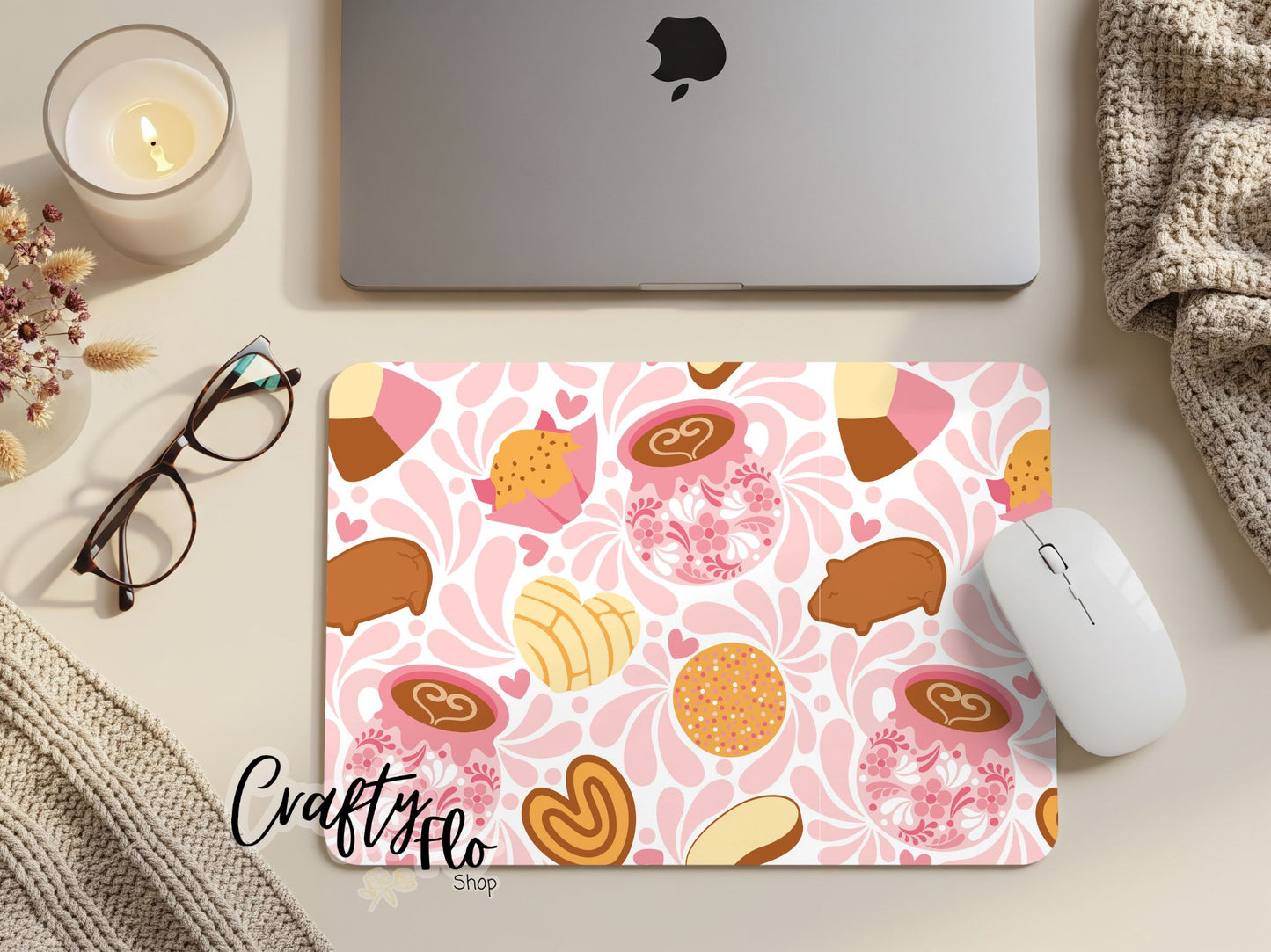Mexican Pan Dulce Talavera inspired Mouse Pad| anime office essentials| cute Mouse pad