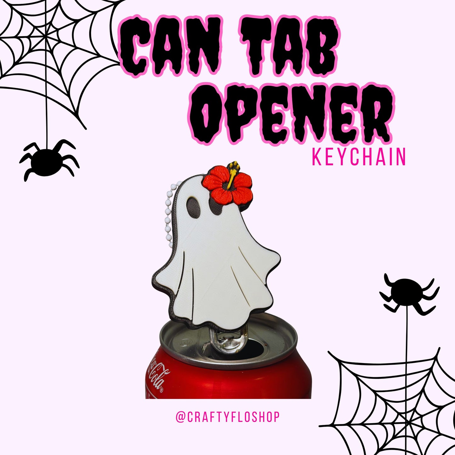 TropiGhost Inspired Soda can keychain, easy can tab opener, save your nails, keychains, arthritis friendly, cute can tab opener