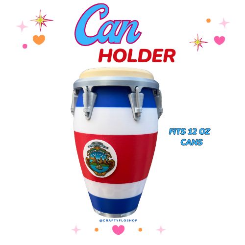 Costa Rica Conga inspired 12oz Can Holder – 3D Printed – PR Tumbler Style Can Holder Energy drink Holder