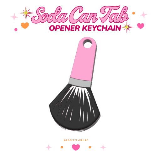 Makeup brush Soda can keychain, easy can tab opener, save your nails, keychains, arthritis friendly, cute can tab opener