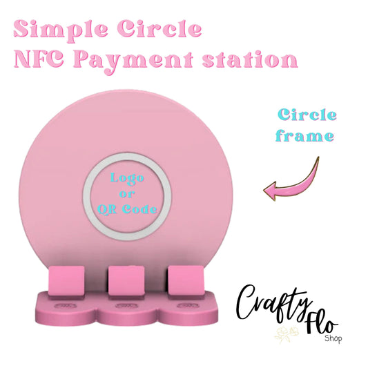 Circle NFC Smart Tap Payment Station – Tap to Pay Sign | Contactless Checkout Display | Smart Tap | NFC | Custom QR Code Stand