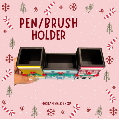 Casitas de Navidad en Puerto Rico Inspired Desk Organizer| Pen and Pencil Holder Custom 3D Printed Brush Holder Office Study Stationery Desktop Storage Marker Organizer