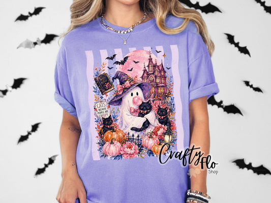 Bubblegum witch ghost Graphic T-shirt | friends gift | comfort colors shirt