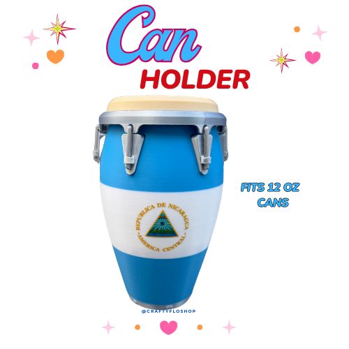 Nicaragua Conga inspired 12oz Can Holder – 3D Printed – PR Tumbler Style Can Holder Energy drink Holder