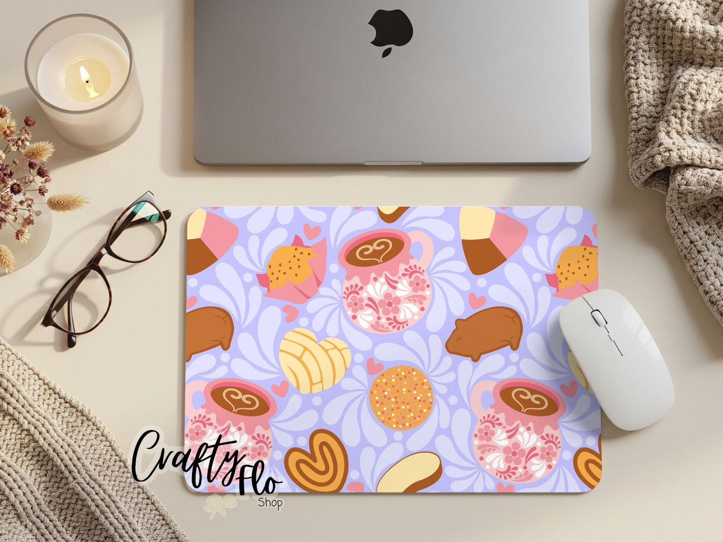 Mexican Pan Dulce Talavera inspired Mouse Pad| anime office essentials| cute Mouse pad