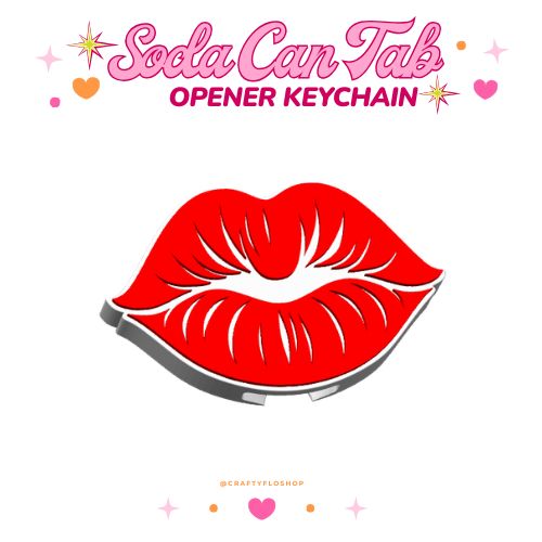 Lips Soda can keychain, easy can tab opener, save your nails, keychains, arthritis friendly, cute can tab opener