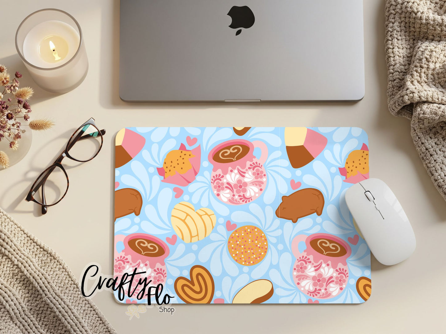 Mexican Pan Dulce Talavera inspired Mouse Pad| anime office essentials| cute Mouse pad