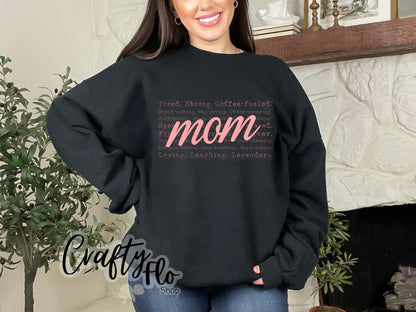 Mom Sweatshirt or T-shirt - Mothers Day Graphic Tee - Unisex Fabric - Ideal for Holiday Fashion - True to Size Fit - Pullover