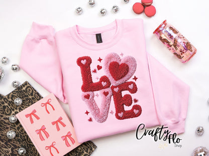 Fuzzy Love Graphic Sweatshirt or Tshirt- apparel | Unisex Fabric, Comfortable Fit, Valentines - Pullover