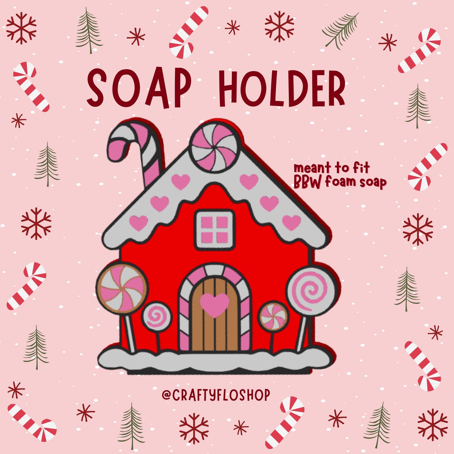 Gingerbread House Decor Soap Holder – Fits Bath & Body Works Bottles