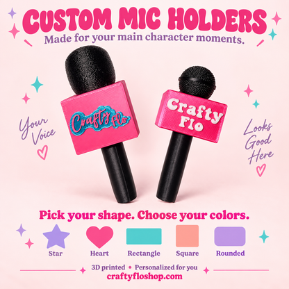 3D Printed Mini Microphone Hollyland Microphone Holder Mic Accessories Custom Name