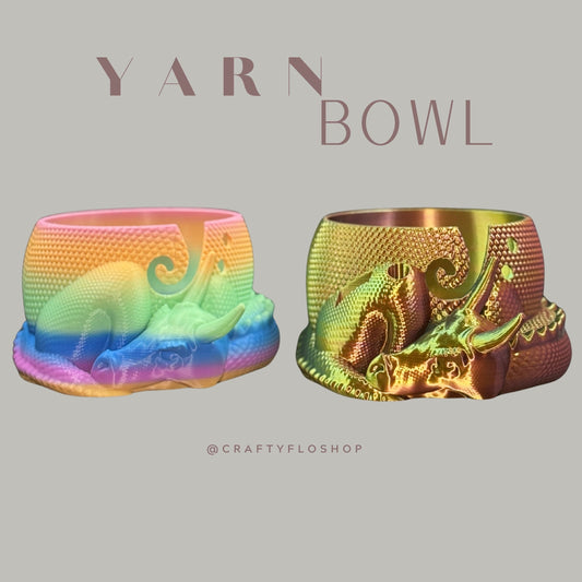 Sleeping Dragon Yarn Bowl for Knitting and Crochet