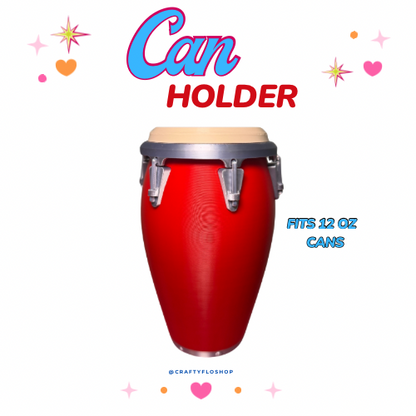 Single Color Conga inspired 12oz Can Holder – 3D Printed – Caribbean Tumbler Style Can Holder Energy drink Holder