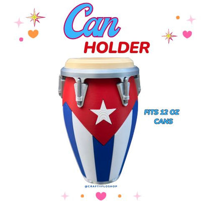 Conga Cubana inspired 12oz Can Holder – 3D Printed – Caribbean Tumbler Style Can Holder Energy drink Holder