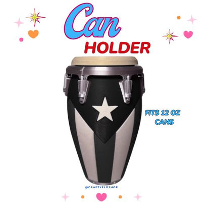 Conga de Puerto Rico inspired 12oz Can Holder – 3D Printed – PR Tumbler Style Can Holder Energy drink Holder