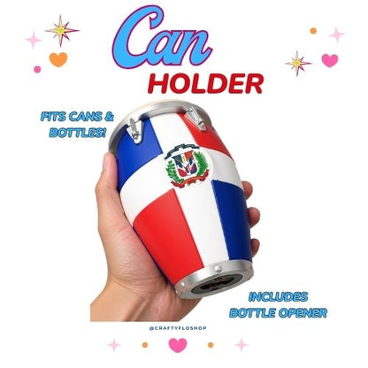 Conga Dominicana inspired 12oz Can Holder – 3D Printed – PR Tumbler Style Can Holder Energy drink Holder