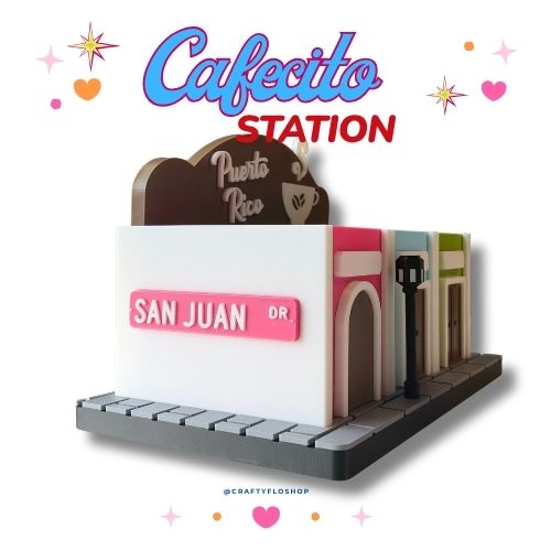 Casitas de San Juan en Puerto Rico Inspired coffee station organizer| sugar Holder Custom 3D Printed stirrer Holder kitchen/coffee bar Stationery countertop Storage