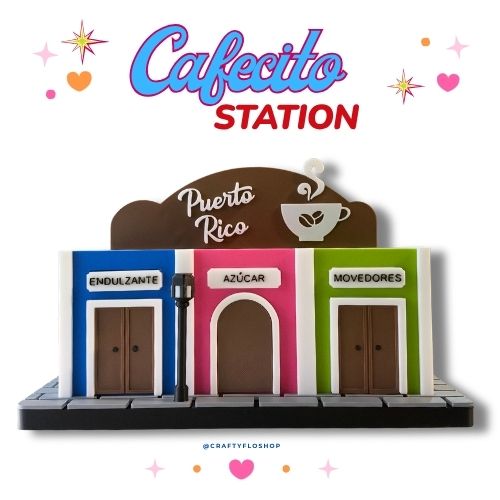 Casitas de San Juan en Puerto Rico Inspired coffee station organizer| sugar Holder Custom 3D Printed stirrer Holder kitchen/coffee bar Stationery countertop Storage