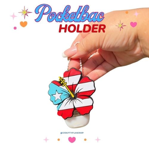Boricua flower Pocketbac holder | Latino Gift