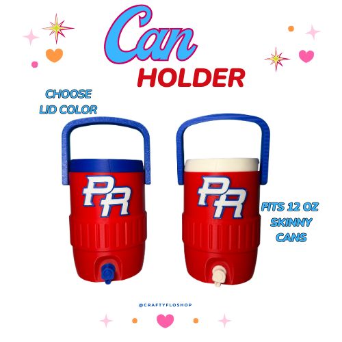 Puerto Rico 12oz Can Holder with Handle – 3D Printed – PR Tumbler Style Can Holder Energy drink Holder