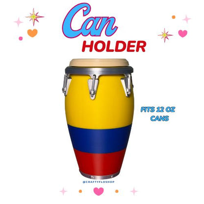Colombia Flag Conga inspired 12oz Can Holder – 3D Printed – Caribbean Tumbler Style Can Holder Energy drink Holder