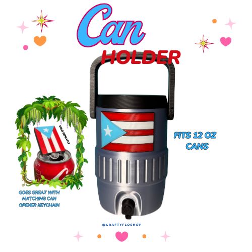 Greca / Cafetera de Puerto Rico inspired 12oz Can Holder with Handle – 3D Printed – PR Tumbler Style Can Holder Energy drink Holder