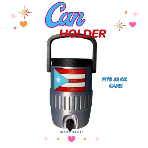Greca / Cafetera de Puerto Rico inspired 12oz Can Holder with Handle – 3D Printed – PR Tumbler Style Can Holder Energy drink Holder