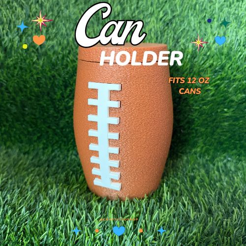 Football inspired 12oz Can Holder – 3D Printed –  Tumbler Style Can Holder Energy drink Holder