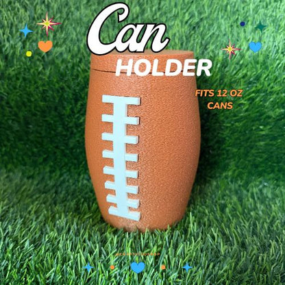 Football inspired 12oz Can Holder – 3D Printed –  Tumbler Style Can Holder Energy drink Holder