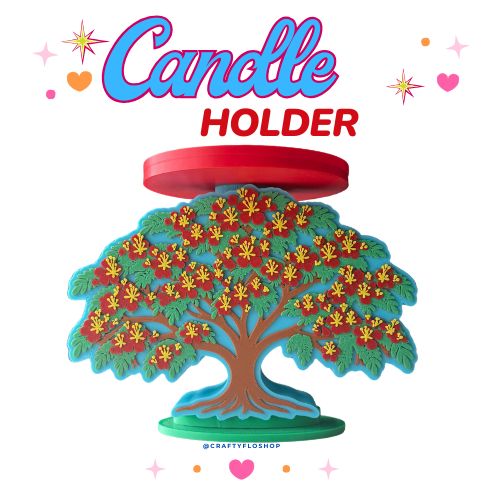 Puerto Rico Flamboyan Tree Candle Holder | 3D Printed