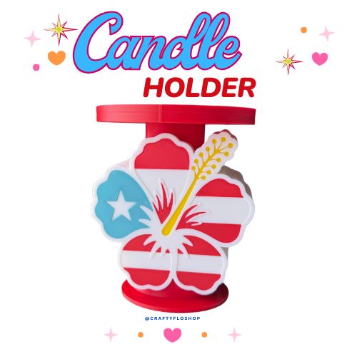 Puerto Rico Flower Candle Holder | 3D Printed