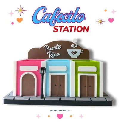 Casitas de San Juan en Puerto Rico Inspired coffee station organizer| sugar Holder Custom 3D Printed stirrer Holder kitchen/coffee bar Stationery countertop Storage