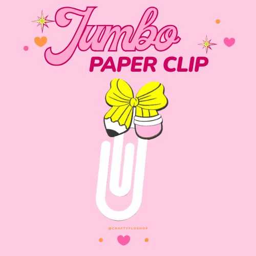 Teacher appreciation Pencil Bow inspired 3D Printed jumbo paper clip/ bookmark Customized Stylish
