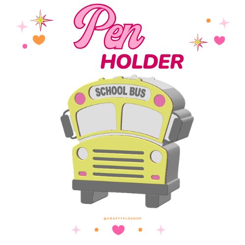 Teacher appreciation School Bus inspired Desk Organizer| Pen and Pencil Holder Custom 3D Printed Brush Holder Office Study Stationery Desktop Storage Marker Organizer