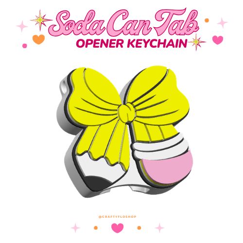 Teacher appreciation Pencil Bow can keychain, easy can tab opener, save your nails, keychains, arthritis friendly, cute can tab opener