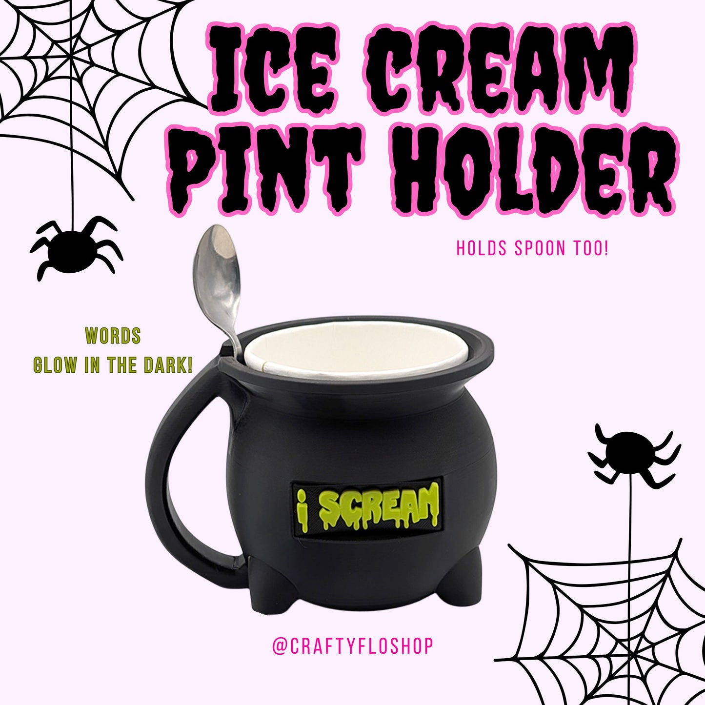 Spooky Cauldron Ice Cream Holder 🎃🍦