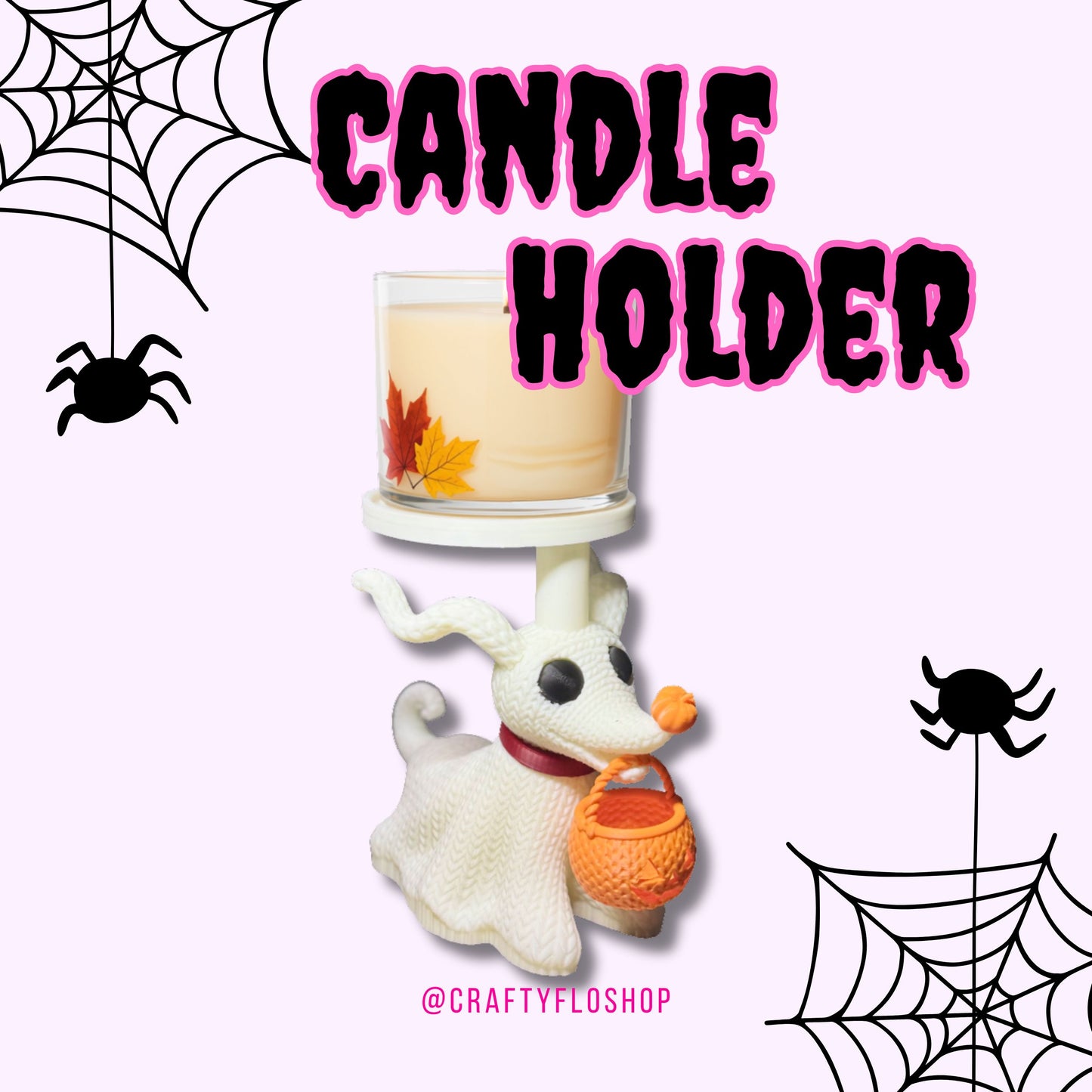 Cute Ghost Dog Candle Holder | 3D Printed