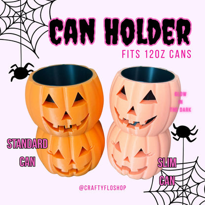 Jackolantern Pumpkin inspired 12oz Can Holder – 3D Printed – Spooky Season Can Holder Energy drink Holder